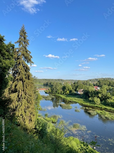landscape with Ruza river, Russia photo