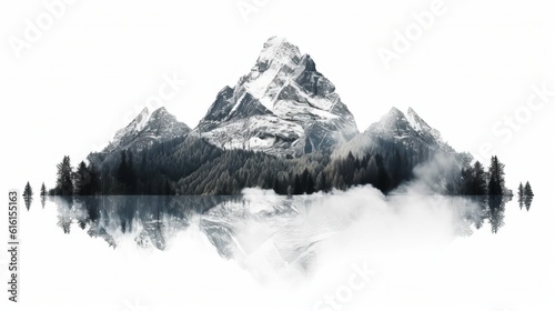beautiful mountain landscape with reflection © alexxndr