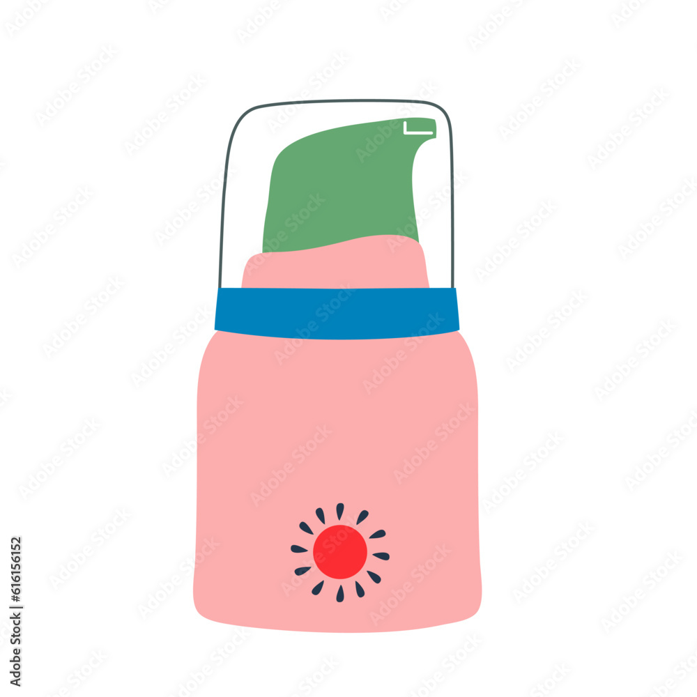 Sun screen cosmetics bottle isolated on white background. Sun screen cosmetics bottle isolated on white background.