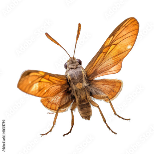 Woodland skipper butterfly -  Ochlodes sylvanoides. Transparent PNG. Generative AI