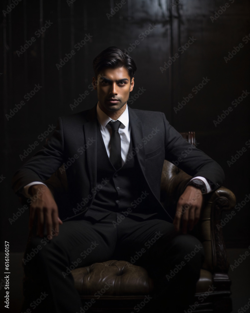 Distinguished Shadows: The Allure of Masculine Elegance in an Enigmatic Armchair Distinguished Shadows: The Allure of Masculine Elegance in an Enigmatic Armchair