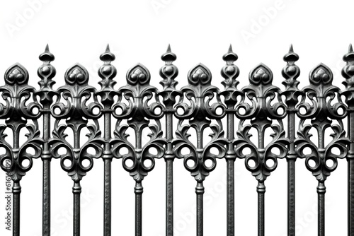 metal fence isolated on white background. Generated by AI.