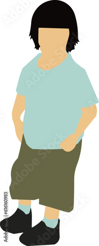 Standing Boy 19 Vector Illustration
