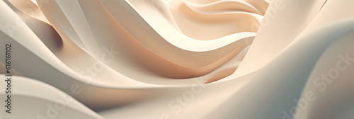 Abstract White And Beige Wavy Fabric Pattern On Soft Blue Background With Black Border - Ideal For Design Projects And Stock Photos 3D Generative Art Animation Still  Generative AI