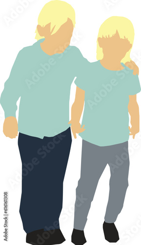 Standing Boys 2 Vector Illustration