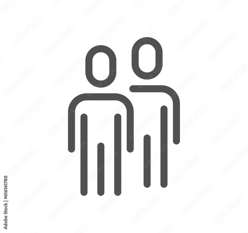 People related icon outline and linear vector. People related icon outline and linear vector.