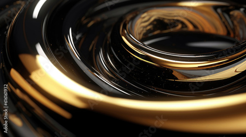 Gold And Black Swirly Backgrounds - A Stunning Collection Of Black And Gold Swirls On Black, White And Gold Backdrops 3D Animation Motion Graphic Still Generative AI