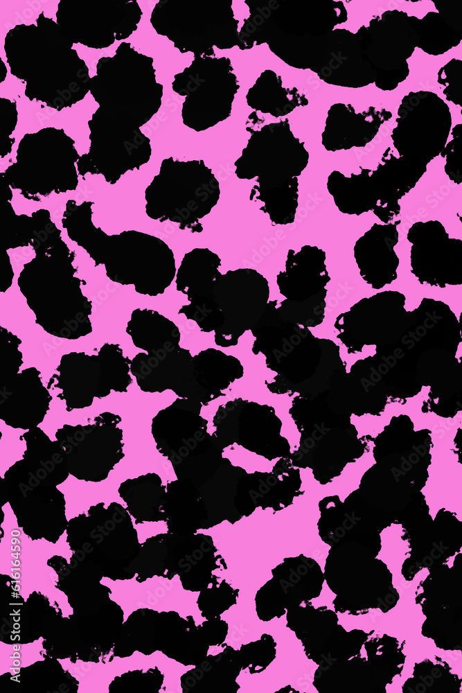 Fototapeta premium Pink and Black leopard pattern background