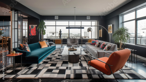 Modern living room. Generative AI