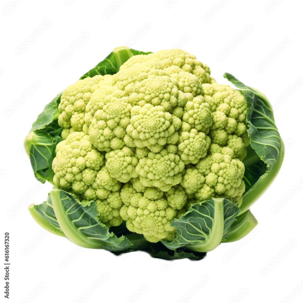 Green cauliflower isolated on white background Green cauliflower isolated on white background