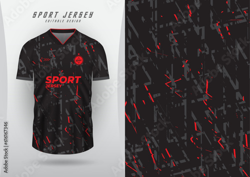 Sports backgrounds, jersey, soccer jerseys, running jerseys, racing jerseys, grunge patterns, black and red.