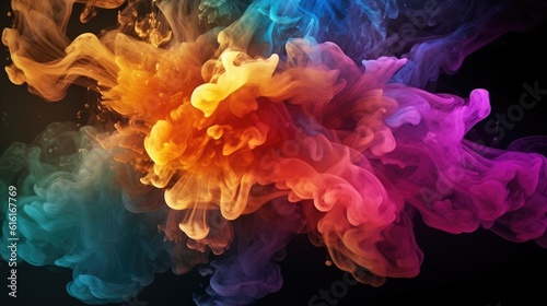 Colorful Abstract Smoke Explosion on Dark Background © Exotic Escape