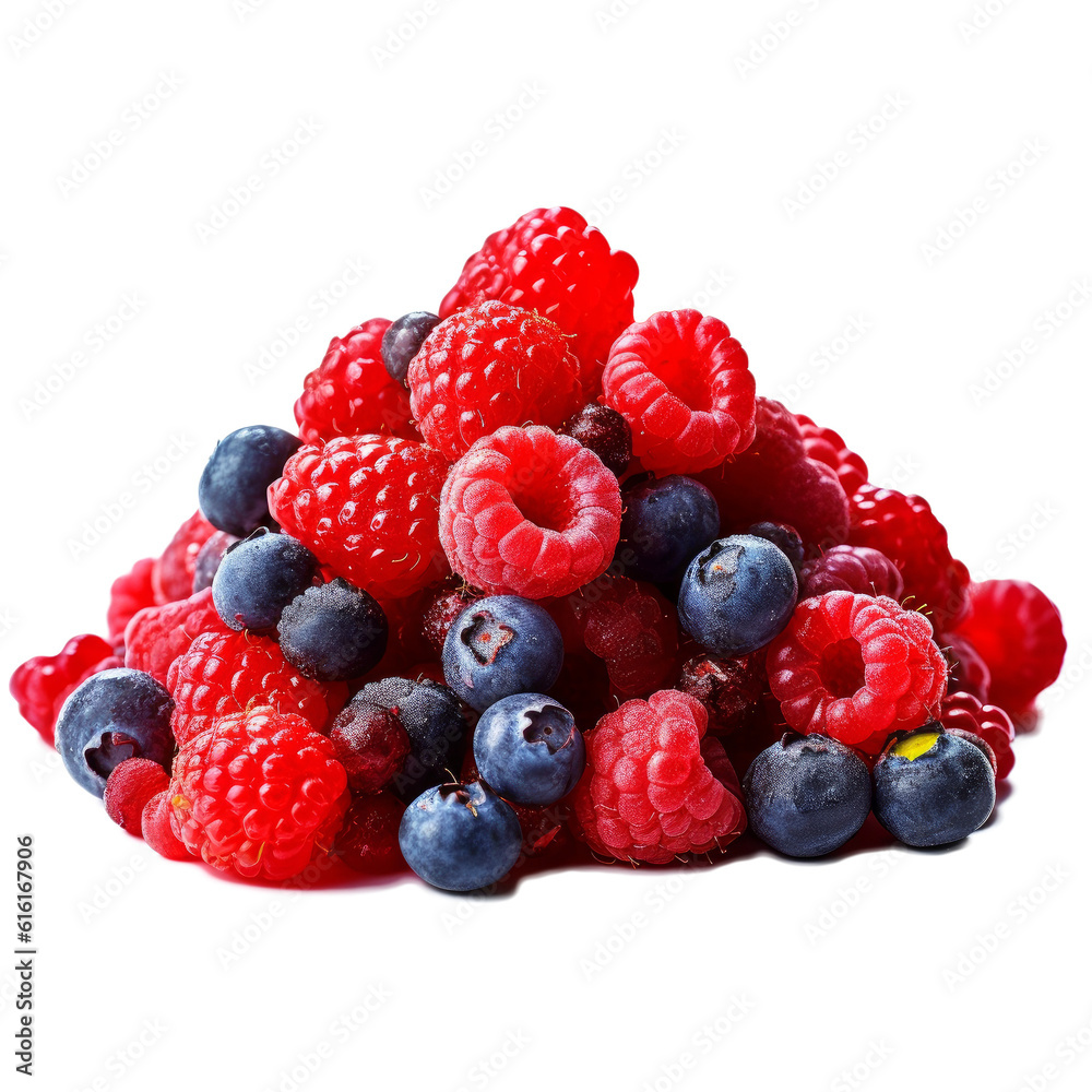 Mixed berries on white background Mixed berries on white background