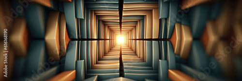 Colorful Abstract Background With Blue And Orange Tones, Cross And Light At The End - Perfect For Spiritual And Creative Projects 3D Still Motion Animation Frame Generative AI