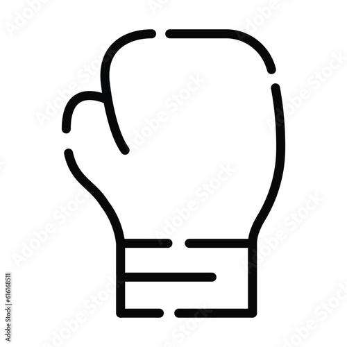 a heavily padded mitten worn in boxing