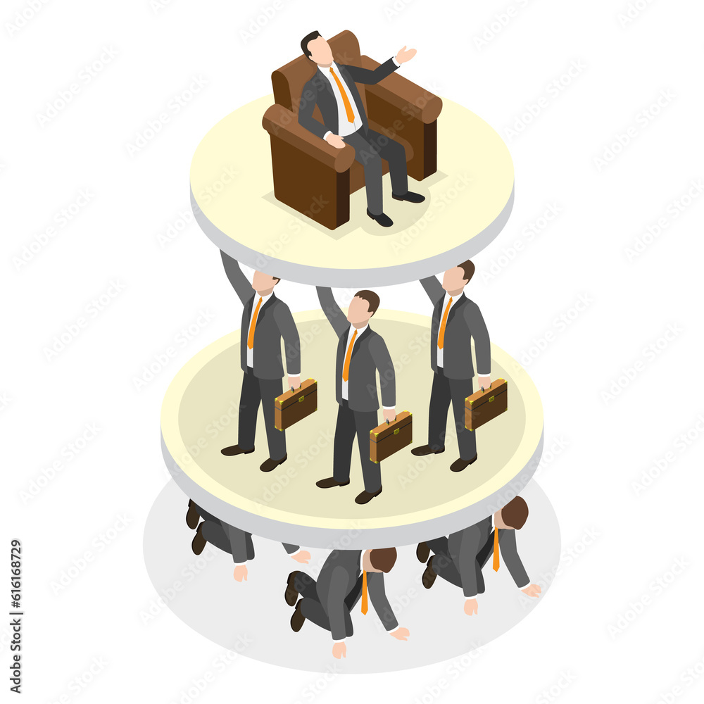 Ταπετσαρία 3D Isometric Flat  Conceptual Illustration of Capitalism