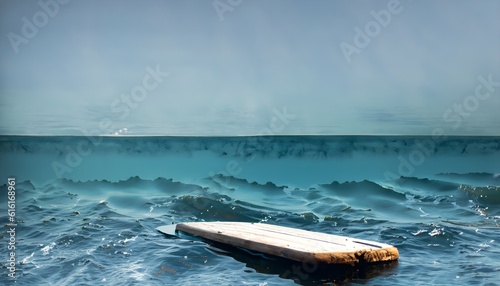 boat on the beach, blue sky , Ai generated 