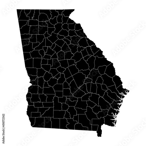 Georgia state map with counties. Vector illustration.