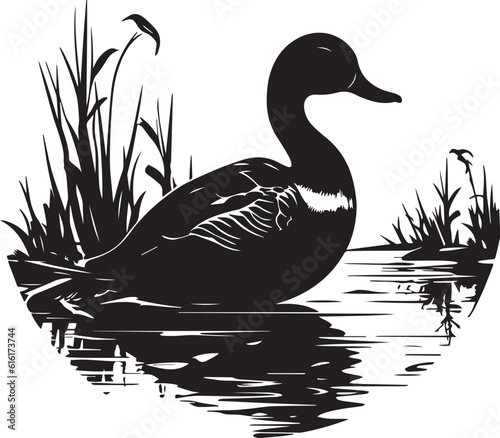 Hunting logo, hunting duck, Vector Illustration, SVG