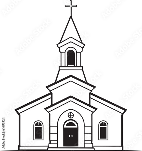 The cathedral icon silhouette, vector illustration, SVG