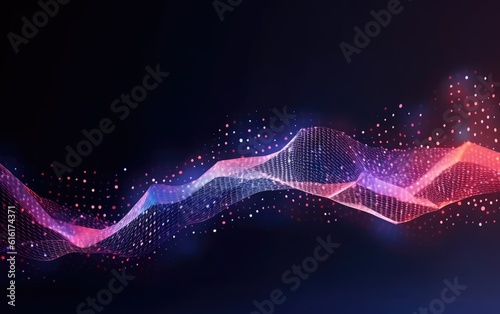 Wallpaper Mural Concept of AI technology illustration neon light music waves. Torontodigital.ca