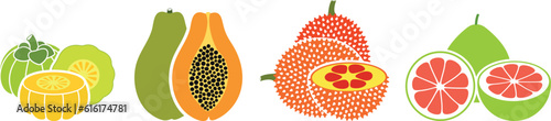 Fruit logo. Isolated fruit on white background