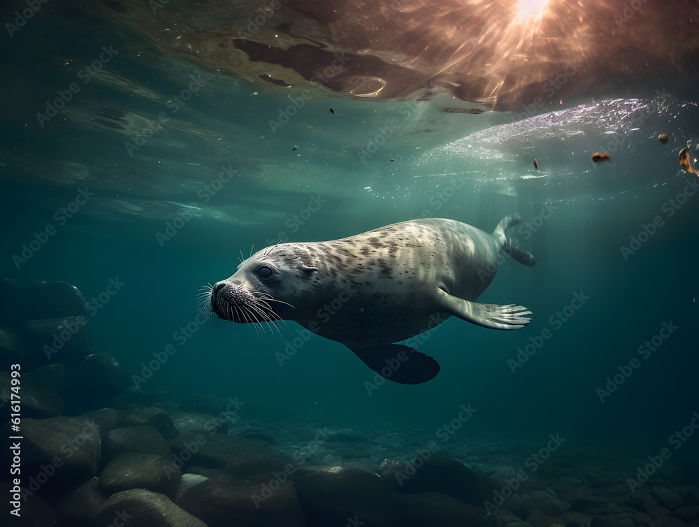 Fototapeta premium seal in the water