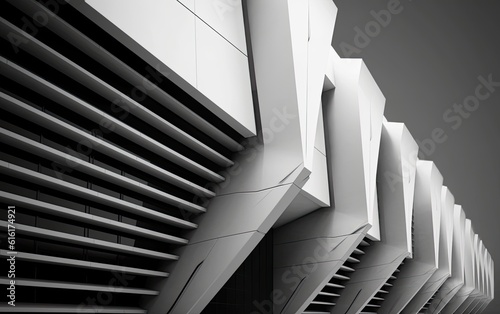 Abstract minimal futuristic geometric structures architecture.