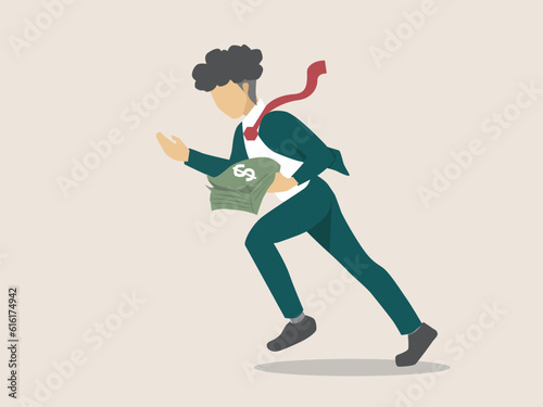 Money, business and investment concept with businessman vector character.