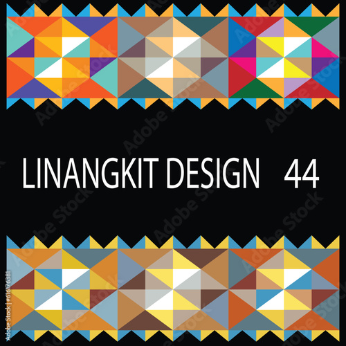 It is a traditional handicraft design by native tribes in East Malaysia usually with green, black, yellow, purple, brown, white, and orange threads
