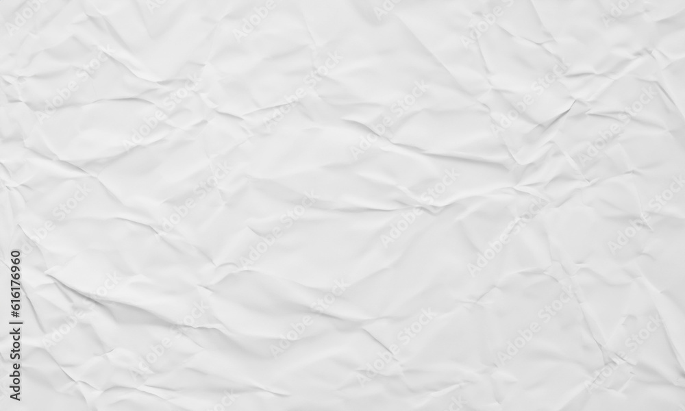 Wrinkled white paper texture.