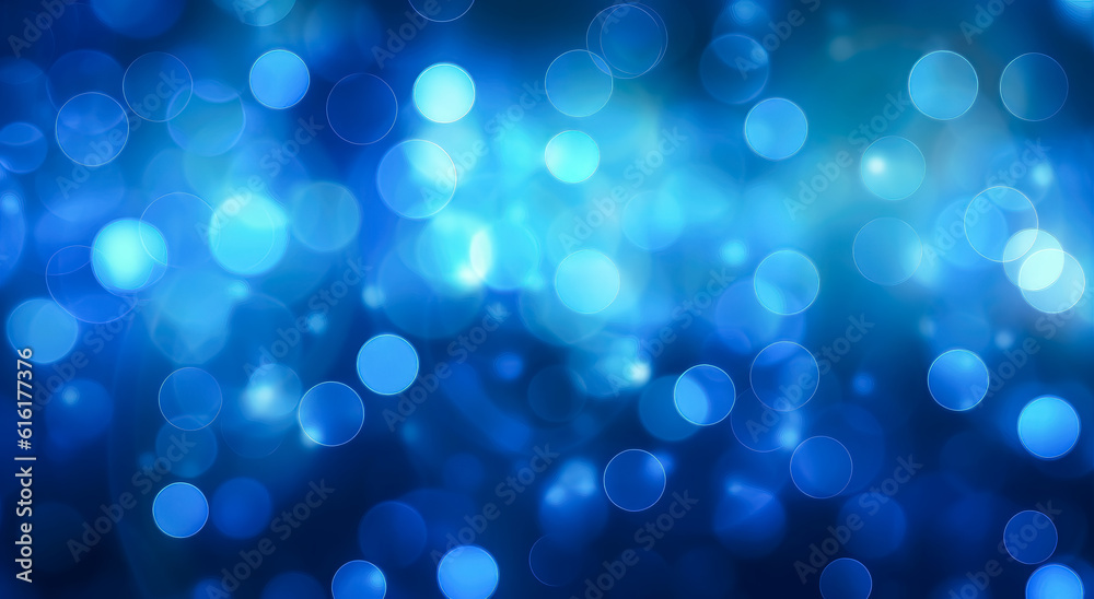 Bright blue background , in the style of light black and indigo, atmospheric mood, blurred bokeh effect.