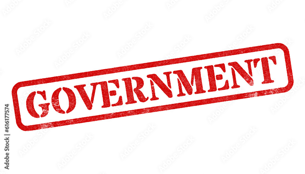 Government red rubber stamp isolated on transparent background with distressed texture effect Government red rubber stamp isolated on transparent background with distressed texture effect