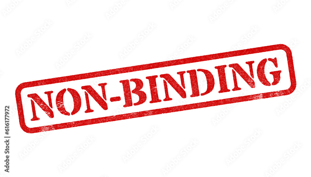 Fototapeta premium Non-Binding red rubber stamp isolated on transparent background with distressed texture effect