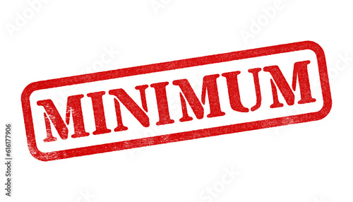 Tapety artystyczne Minimum red rubber stamp isolated on transparent background with distressed texture effect