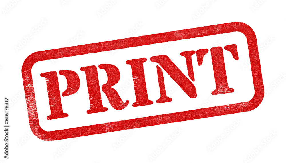 Print red rubber stamp isolated on transparent background with distressed texture effect Print red rubber stamp isolated on transparent background with distressed texture effect