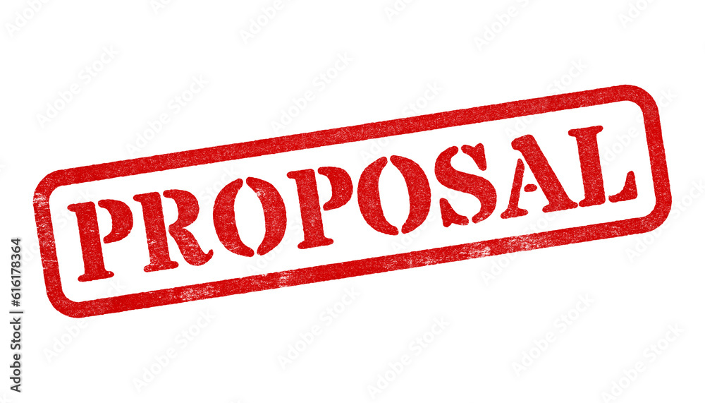 Proposal red rubber stamp isolated on transparent background with distressed texture effect Proposal red rubber stamp isolated on transparent background with distressed texture effect