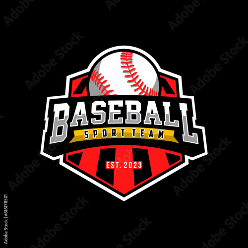 Modern professional baseball template logo design for baseball club