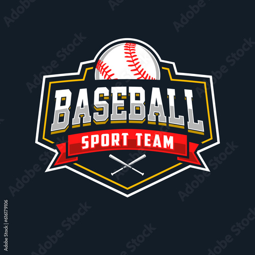 Modern professional baseball template logo design for baseball club