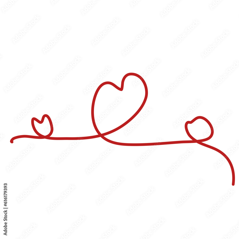 Squiggly Red Line Heart Element Squiggly Red Line Heart Element
