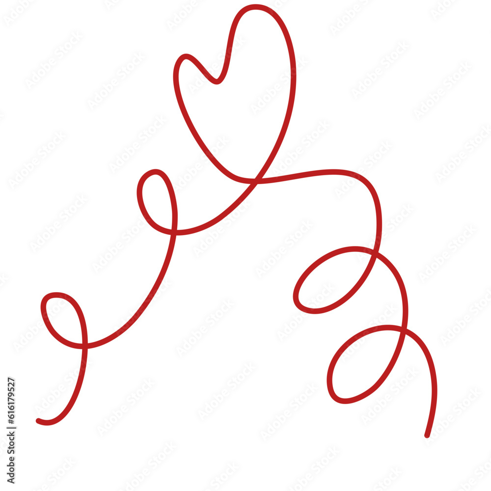 Squiggly Red Line Heart Element Squiggly Red Line Heart Element