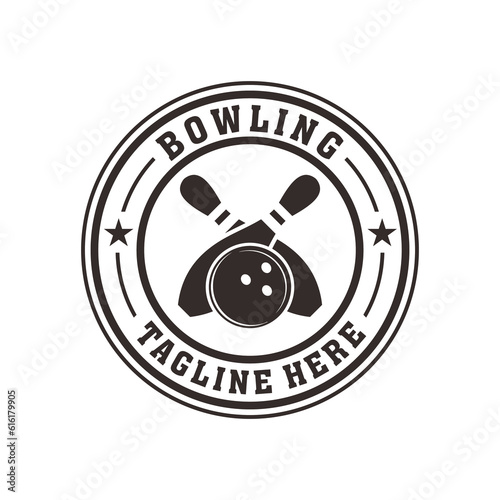 professional bowling club badge logo design