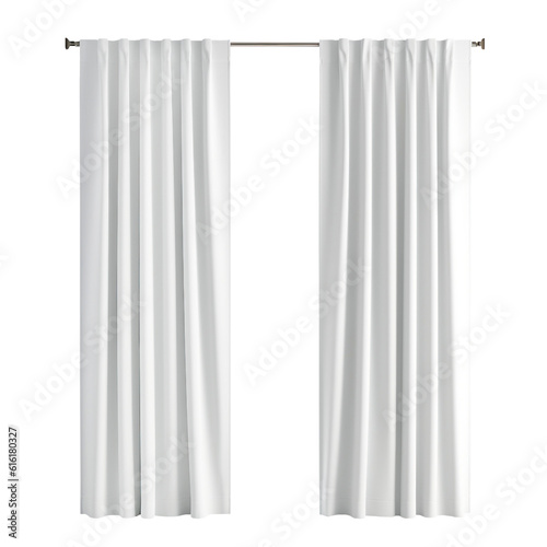 Fototapete Photo Realistic White Blank Curtains Template