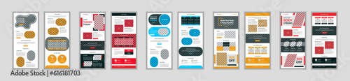 Gym and fitness email newsletter template or minimal fitness Ui template and business standee fitness gym roll up banner design, responsive fitness website design template.