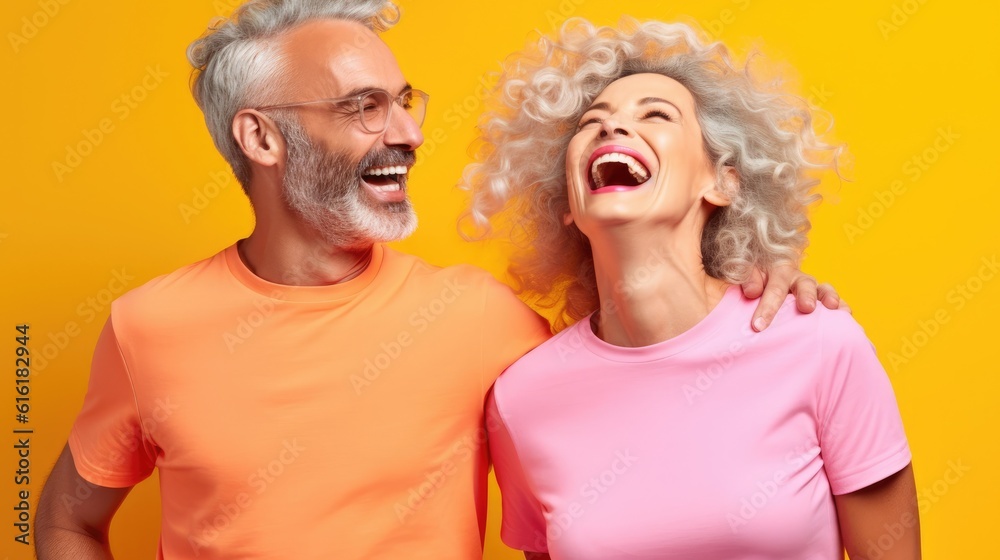 Photo of a old couple sharing a joyful moment, looks young Photo of a old couple sharing a joyful moment, looks young