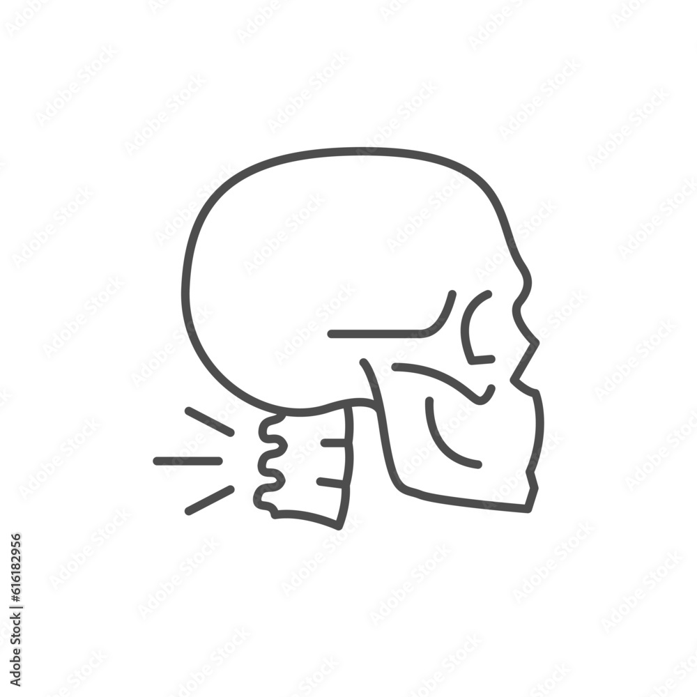 Neck pain line outline icon Neck pain line outline icon