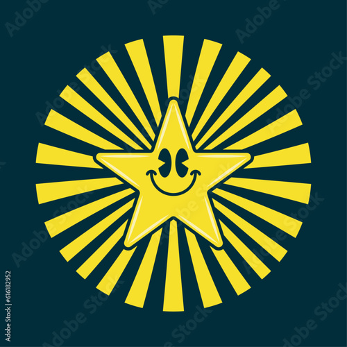 Happiness smiling face emoji, shining like a sun