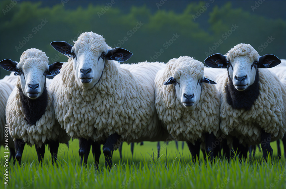 Obraz premium sheep in the field