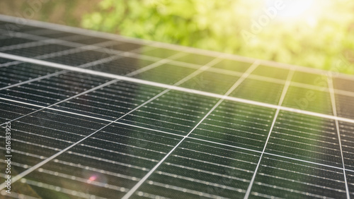 Fotografie, Obraz Solarzellen eines Solarpanels einer Solaranlage