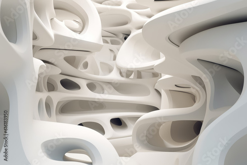 Abstract light background in white, in the style of sculptural architecture.